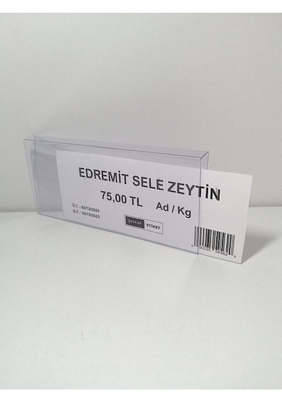 10 Adet Pvc Etiketlik 10x4 Cm Tele Geçebilir Cama Geçebilir Geçme