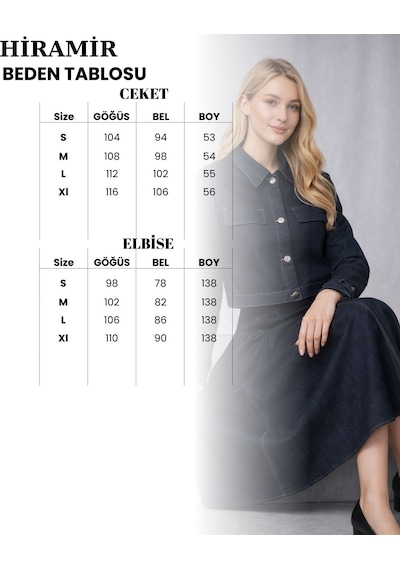 Hiramir Kadın İnce Denim Dokulu Ceketli Elbise Takım Yz2518 Laci