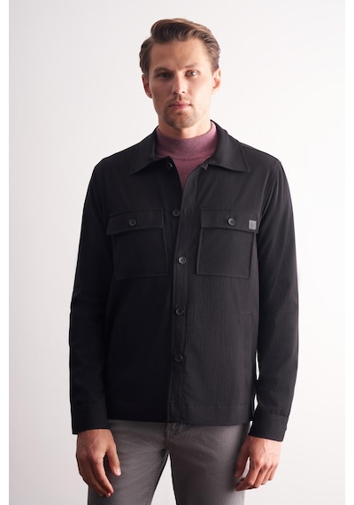 İmza Siyah Polo Yaka Düz Yırtmaçsız Esnek Casual Mont 1007255150 Siyah