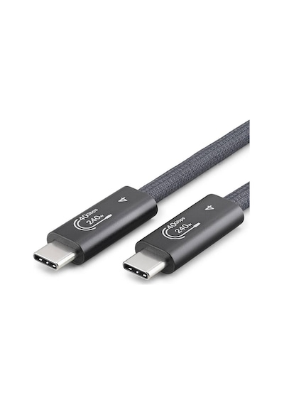 Type-c Usb4 40 Gbps 240w 8k 60 Hz Şarj Ve Data Kablosu 0.5 M Siyah Hdx7885 Evimdeyokyok