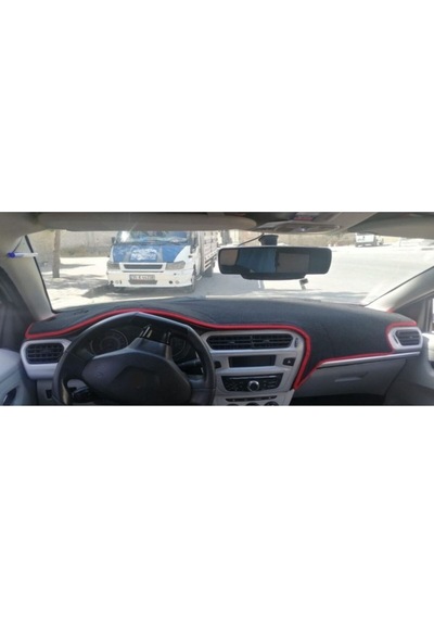 Citroen C-elysee Modellerine Uygun Torpido Koruma Halısı Siyah Kenar Renk Siyah
