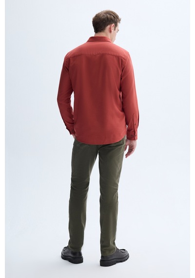 Mudo Erkek Erkek Kiremit Rengi Regular Fit Uzun Kollu Gömlek 1263257