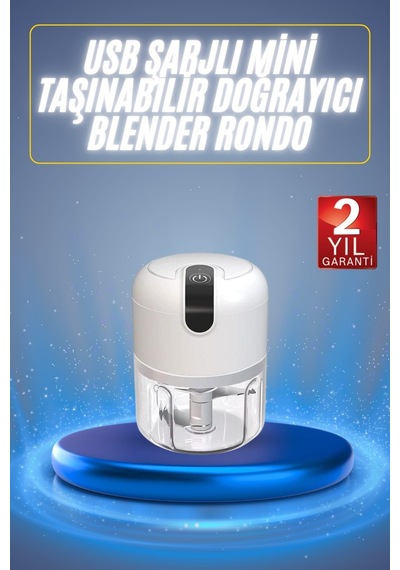 Mini El Rondosu Şarjlı Doğrayıcı Taşınabilir Rondo Blender 250 Ml - Lisinya