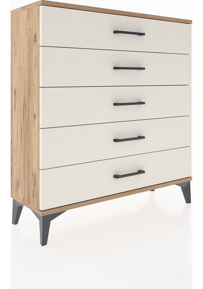 Arges Şifonyer 5 Çekmeceli 88x30x96 Çam-aytaşı Atlas Çam