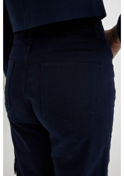 DeFacto Coool Straight Fit Gabardin Pantolon Kargo Cepli Yüksek Bel B0458AX23AUNV28 Lacivert