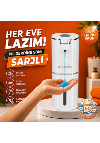 403834 Sensörlü Tezgahüstü Sıvı Sabun Dispenseri Beyaz