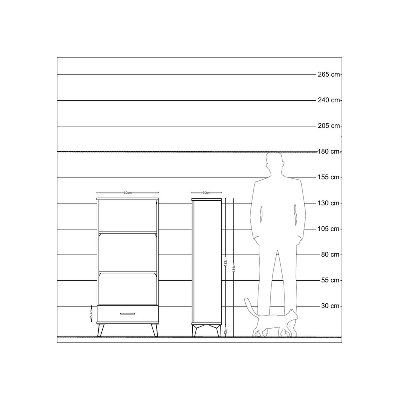 Arges Dolap 3 Raflı Tek Çekmeceli 60x30x134 Antrasit-çam Antrasit Arges Dolap 3 Raflı Tek Çekmeceli 60x30x134 Antrasit-çam Antrasit