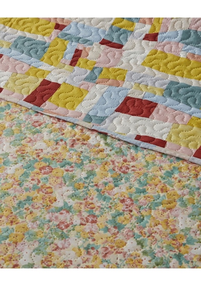 English Home Ripple Bloom Çift Kişilik Çok Amaçlı Örtü 200x220 Cm Turuncu Turuncu