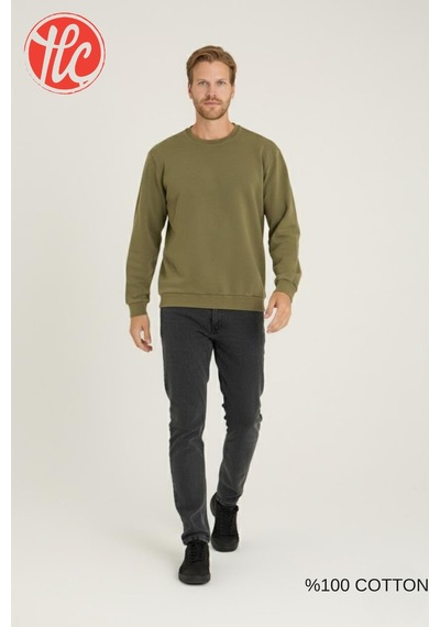 Kly Unisex Relax Fit Rahat Kesim %100 Pamuklu Yumuşak Dokulu Şardonsuz Bisiklet Yaka Sweatshirt Yeşil Kly Unisex Relax Fit Rahat Kesim %100 Pamuklu Yumuşak Dokulu Şardonsuz Bisiklet Yaka Sweatshirt Yeşil