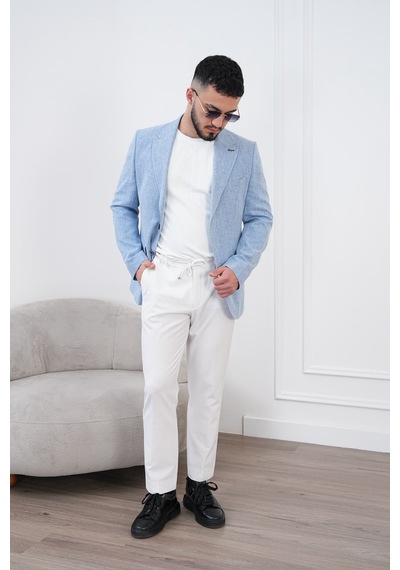 Dupont Classics Dupont Slim Fit Sivri Yaka 6 Drop Çift Yırtmaç Keten Blazer Ceket - Nefes Alabilen Hafif Erkek Ceket Mavi Dupont Classics Dupont Slim Fit Sivri Yaka 6 Drop Çift Yırtmaç Keten Blazer Ceket - Nefes Alabilen Hafif Erkek Ceket Mavi