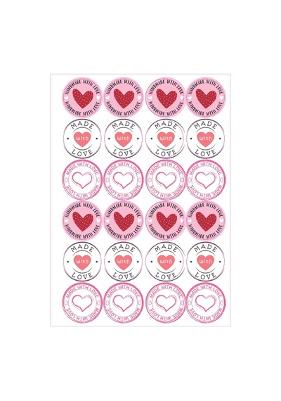 24 Adet - Love Heart Sticker - Kalp Sticker - Love Sticker - Paketleme Sticker - Notebook Sticker - Çok Renkli