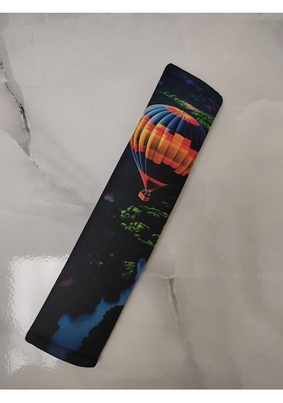 Emniyet Kemeri Pedi, Süngerli Yumuşak Dokulu, 26 X 6 Cm, Sıcak Hava Balonu Dijital Baskılı,cırtlı Tasarım, 2 Adet