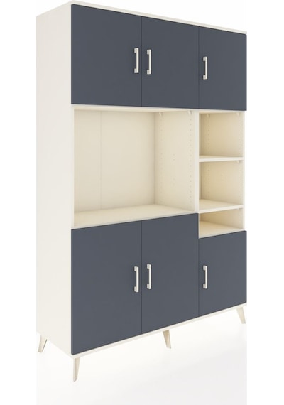 Hyperion Dolap 10 Raflı 6 Kapaklı 132x44x195 Aytaşı-antrasit/... Aytaşı