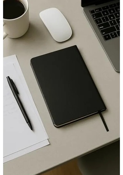 Fark Tanıtım Defter, Noktalı Defter, Termo Deri Kapaklı Noktalı Defter, 128 Yaprak A5 Defter, Ofis Ve Kırtasiye, Plan, Notebook Siyah 124-Pembe