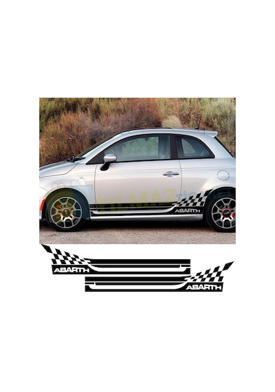 Fiat Abarth Yan Kapı Altı Marşpiyel Oto Sticker Yapıştırma 1 Çift 180 X 28 Cm