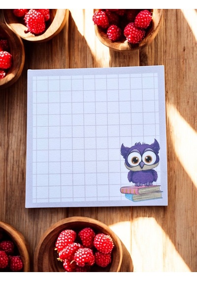 8x8 Desenli 6 Lı Set Memopad Bloknot Planlayıcı Sevimli Hayvanlar Baykuş,penguven,kedi,ördek,yarasa Çok Renkli