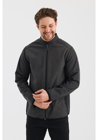 Alexandergardi Alexandergardı Dik Yaka Fermuarlı Astarsız İçi Polar Su İtici Softshell Kumaş Mont E24-mnt-02 001