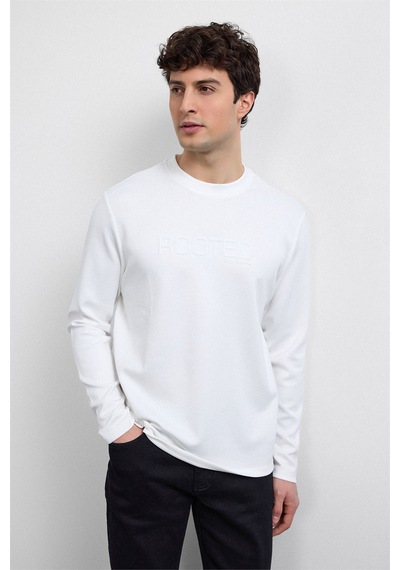 Backandbond Beyaz Bisiklet Yaka Regular Fit Sweatshirt