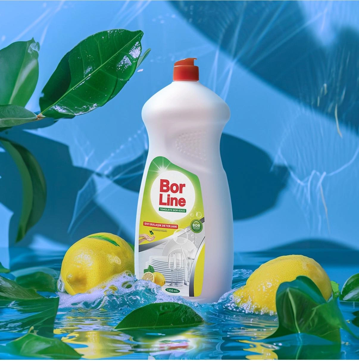 Borline 6 Adet 1350 Ml Limon Özlü Sıvı Bulaşık Yıkama Deterjanı