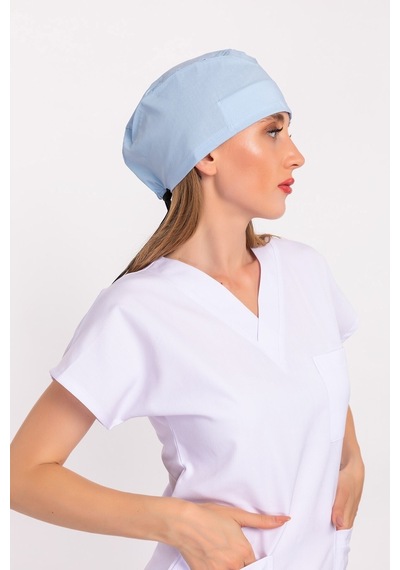 Unisex Düz Bebe Mavisi Hemşire Cerrahi Bone Doktor Saç Bonesi Çok Renkli Çok Renkli