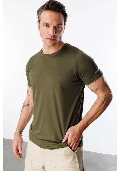 Genius Store Erkek Nem Emici Hızlı Kuruma Atletik Teknik Performans Spor T-shirt Drıfıt-kısakolnew Haki