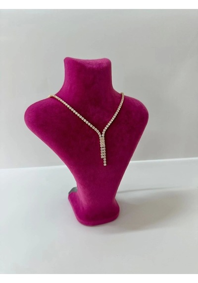 Yerli Üretim Londra Model Süet Kumaş Fuşya Renk 22/18 Cm Kolye Sergileme Mankeni Çok Renkli
