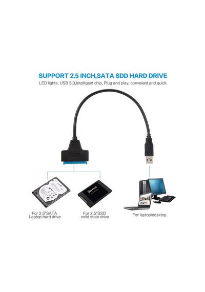 Store Usb 3.0 To Sata 2.5" Hdd Ssd Veri Aktarım Kablosu High Speed Harici Disk Dönüştürücü