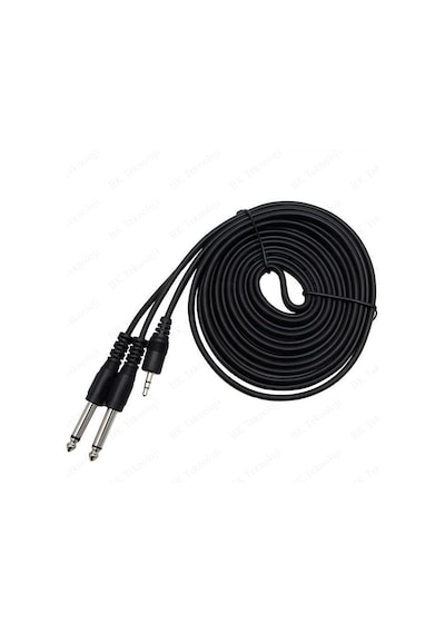 3.5mm Stereo Erkek to 2 x 6.3mm Mono Erkek Y Kablo - 3 Metre
