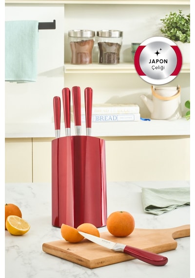 Karaca  Samuray Flash Red Japon Çeliği 6 Parça Bıçak Seti Kırmızı