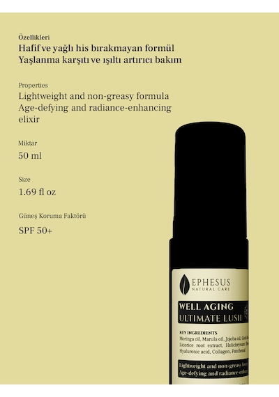 Well Aging Ultimate Lush İnce Çizgi Ve Kırışıklık Azaltıcı Yaşlanma Karşıtı Spf 50+ Güneş Kremi 50ml