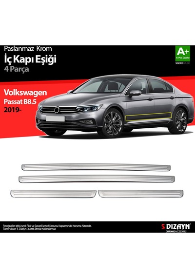 S-Dizayn Volkswagen Passat B8.5 Krom İç Kapı Eşiği 4 Parça 2019 ve Üzeri