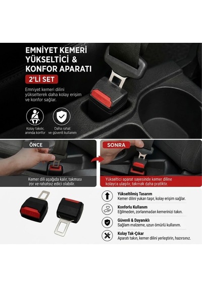 2&apos Li Emniyet Kemeri Yükseltici Ve Konfor Aparatı 5705