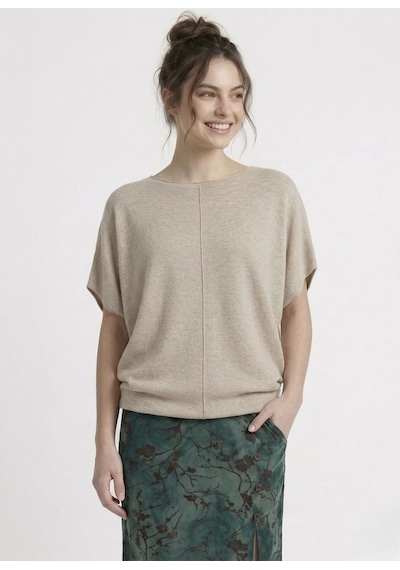 Neden Tekstil Kadın Basic Relaxed Keten Bluz - Bej