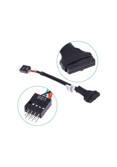 5026 9 Pin Usb 2.0 Dişi 19 Pin Usb 3.0 Erkek Çevirici Dönüştürücü