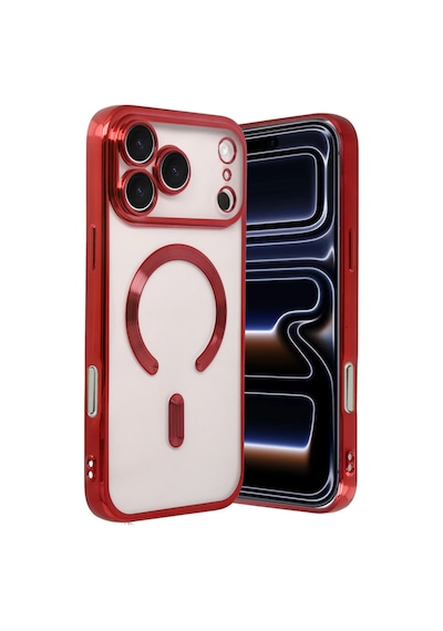 Newface - 481 - Apple iPhone Uyumlu 17 Pro Kross Magneticsafe Kapak - Novapazr - - Kırmızı