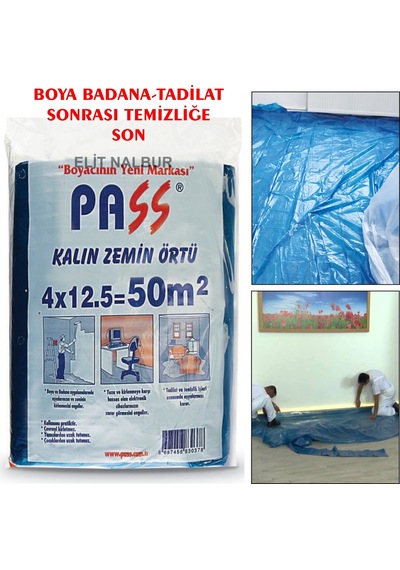 Kalın Zemin Örtüsü Branda Mavi 50M2-Kullanımı Pratik-Dayanıklı-Ta