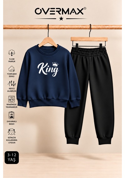 Overmax King Baskılı Çocuk Eşofman Takımı Kapüşonsuz Sweatshirt & Eşofman Altı Lacivert Üst-siyah Alt - 921711866 Lacivert Üst-siyah Alt Overmax King Baskılı Çocuk Eşofman Takımı Kapüşonsuz Sweatshirt & Eşofman Altı Lacivert Üst-siyah Alt - 921711866 Lacivert Üst-siyah Alt