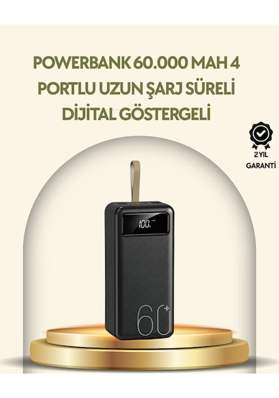 Tüm Cihazlarla Uyumlu Led Fenerli 4 Çıkışlı Powerbank
