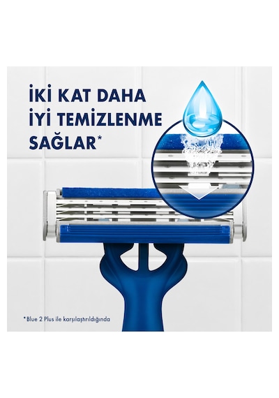 Gillette Blue3 Smooth Kullan At Tıraş Bıçağı 12 Adet, 3 Bıçaklı Erkek Tıraş Bıçağı