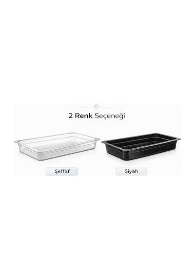 1/9 Gn Şeffaf Polikarbon Gastronom Küvet 17x11 Cm 10 Cm Derinlik