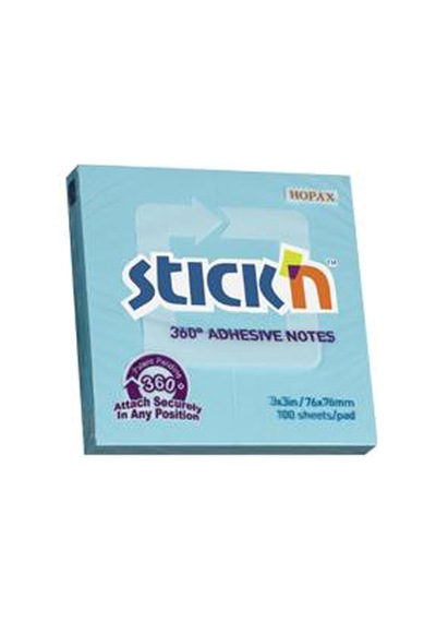 Hopax Stıckn Yapışkanlı Not Kağıdı 360° 100 Yp 76X76 Mavi 21553 -