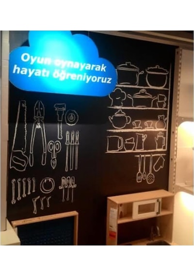 Siyah Yazı Tahtası Folyosu Tebeşirle Yazılan 126 Cm X 1 Metre