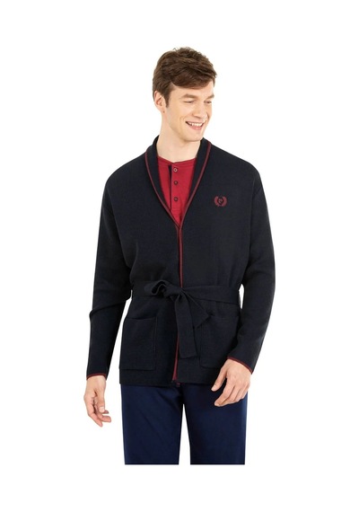 Pierre Cardin 5630 Erkek Triko Sabahlıklılı Uzun Kollu Pijama Takımı-lacivert Lacivert