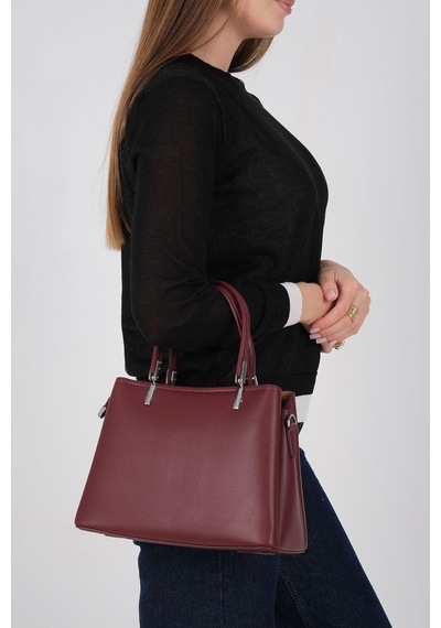 Silver Polo Sp1233 Kadın El Çantası Cilt Bordo-bordo