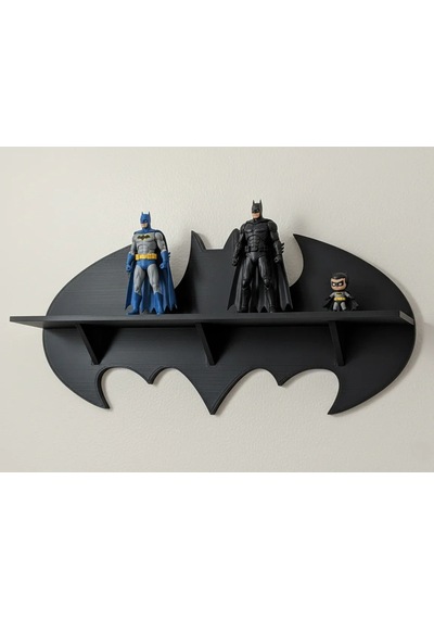 Batman Duvar Rafı Çocuk Odası Figürlük Batmobil Oyuncak Standı 23 Cm Siyah