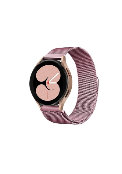 Mey İthalat Samsung Samsung Uyumlu Galaxy Watch 4 Metal Mıknatıslı Kordon - Rose