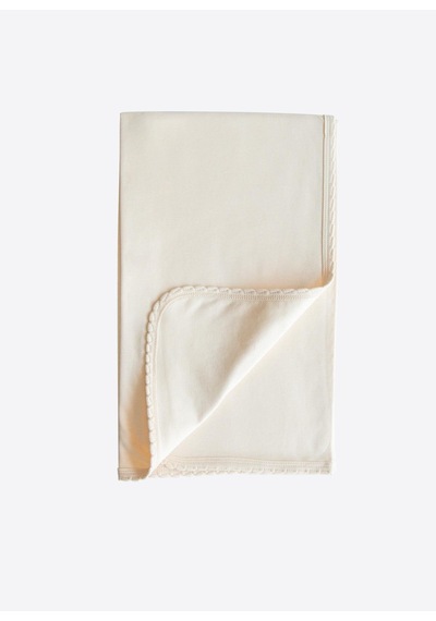 Organik New Basic Tek Kat Battaniye Natural Krem