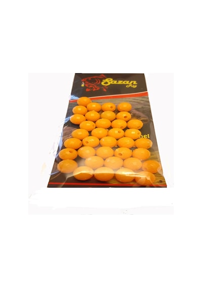 Sazan Dip Yemi Turuncu Boncuk 10 Mm (Dar Delik) 35 Adet