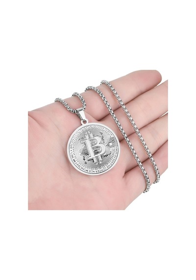 Bitcoin Btc Sanal Para Paslanmaz Çelik Kolye Kadın&erkek Çelik