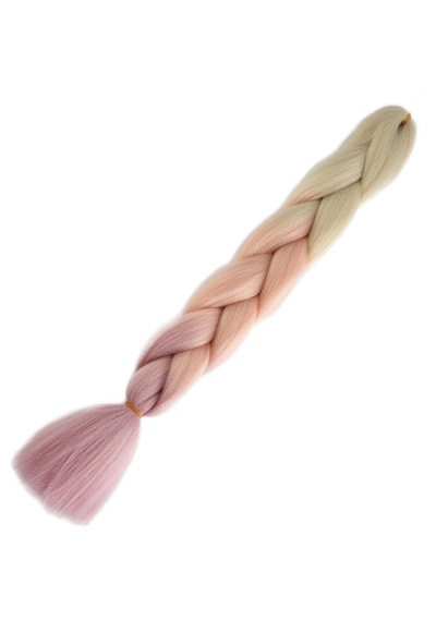Afrika Örgülük Ombreli Sentetik Saç 100 Gr. - Platin / Soft Turuncu / Soft Lila